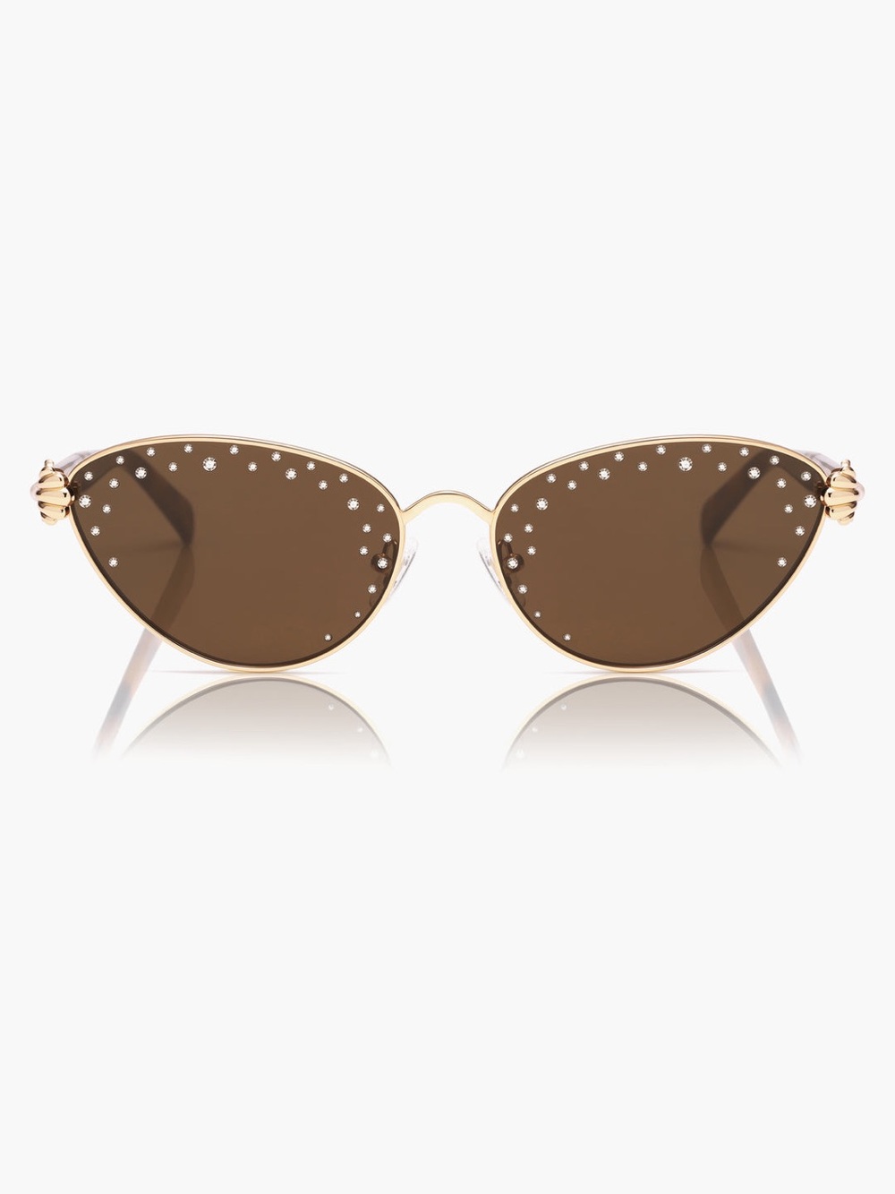 SOJOS x Oceanus Darling Sea Shell studded Sunglasses | Brown | NWT